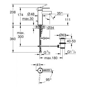 Смеситель для раковины GROHE Essence New 23379001 хром