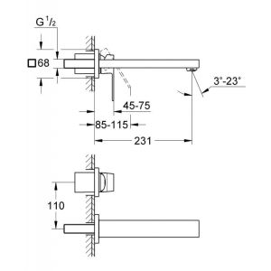 Cмеситель для раковины GROHE Eurocube 23447000 хром
