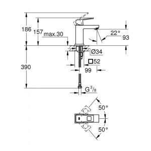 Смеситель для раковины GROHE Eurocube 2313200E хром