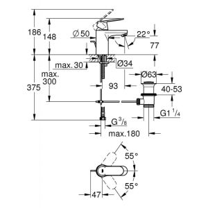 Смеситель для раковины GROHE Eurosmart Cosmopolitan 3282500E хром