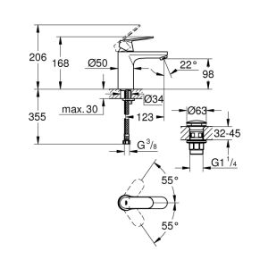 Смеситель для раковины GROHE Eurosmart Cosmopolitan 23926000 хром