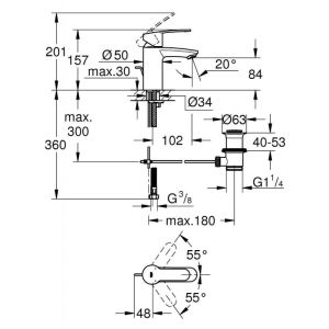 Смеситель для раковины GROHE Eurostyle Cosmopolitan 33552002 хром