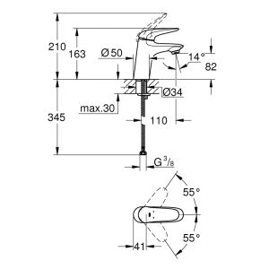 Смеситель для раковины GROHE Eurostyle New 23715003 хром