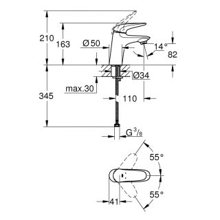 Смеситель для раковины GROHE Eurostyle New 23715003 хром Смеситель для раковины GROHE Eurostyle New 23715003 хром