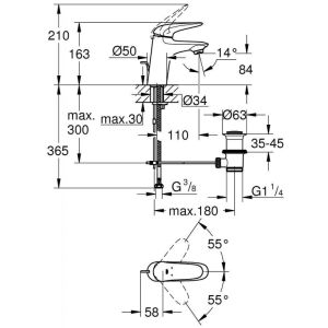 Смеситель для раковины GROHE Eurostyle New 23707003 хром