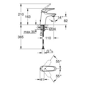 Смеситель для раковины GROHE Eurostyle New 23713003 хром