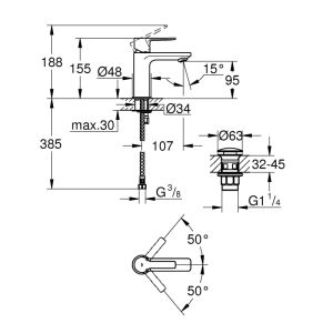 Cмеситель для раковины GROHE Lineare New 23791001 хром