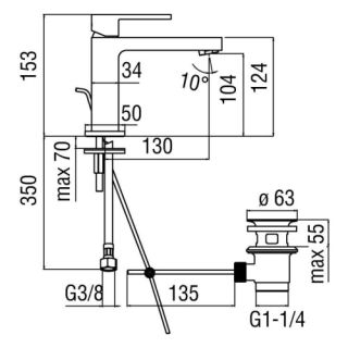 Смеситель Nobili Up UP94118/1CR для раковины Смеситель Nobili Up UP94118/1CR для раковины
