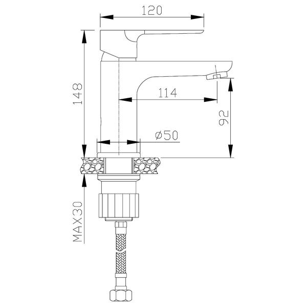 Смеситель для раковины Rossinka RS35-11PC Хром Перламутр