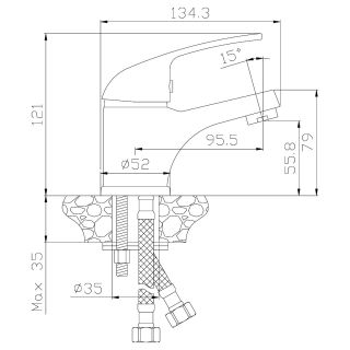 Смеситель для раковины Rossinka Y40-11 Хром Смеситель для раковины Rossinka Y40-11 Хром