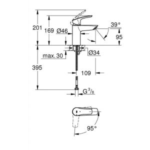 Смеситель для раковины GROHE Eurosmart 32154003 хром