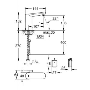 Смеситель для раковины GROHE Eurosmart Cosmopolitan E  36327001 хром