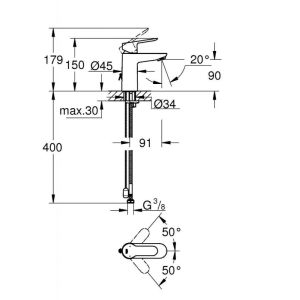 Смеситель для раковины GROHE BauEdge 23329000 хром