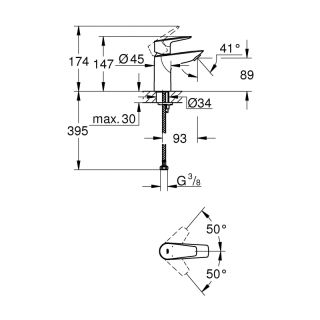 Cмеситель для раковины GROHE BauEdge New 23330001 хром