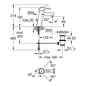 Смеситель для раковины GROHE Concetto 23450001 хром