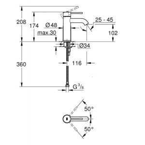 Cмеситель для раковины GROHE Essence New 23590GN1 золото матовое