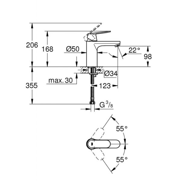 Смеситель для раковины Grohe Eurosmart Cosmopolitan 23327000