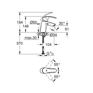 Смеситель для раковины GROHE Eurosmart Cosmopolitan 32467002 хром