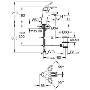 Смеситель для раковины GROHE Eurostyle New 33558LS3 белый