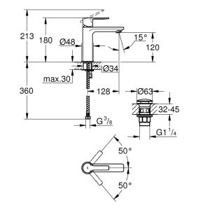 Смеситель для раковины GROHE Lineare New 23106001 хром