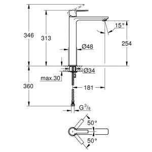 Смеситель для раковины GROHE Lineare New 23405001 хром