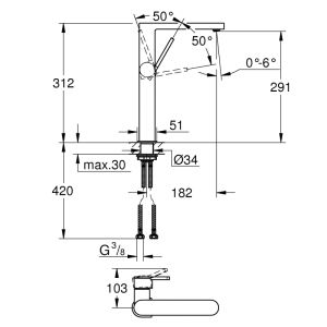 Смеситель для раковины GROHE Plus 32618003 хром