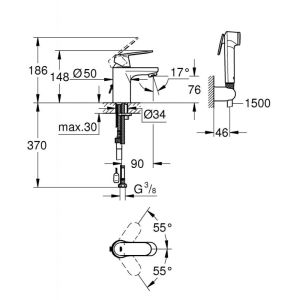 Смеситель для раковины GROHE Eurosmart Cosmopolitan 23125000 хром