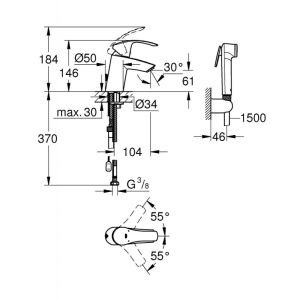 Смеситель для раковины GROHE Eurosmart New 23124002 хром