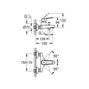 Смеситель для ванны Grohe BauFlow 23601000 хром