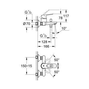Смеситель для ванны Grohe BauLoop 23341000 хром
