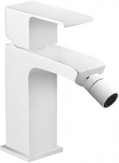 Смеситель для биде однорычажный, без донного клапана, белый матовый Cezares PORTA-BS1-BIO