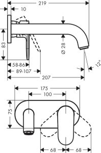 Смеситель Hansgrohe Vernis Shape 71578670 для раковины
