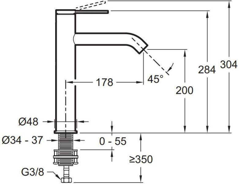 Смеситель для раковины Jacob Delafon Boulevards  E77959-4AND-CP