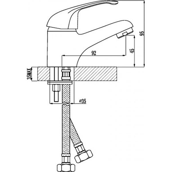 Смеситель для раковины Rossinka B35-11 Хром