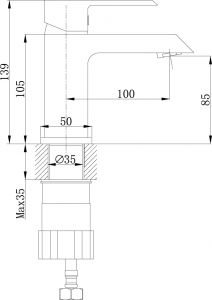 Смеситель для раковины Rossinka RS36-11U Хром