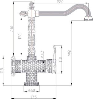 Смеситель для кухни ZORG Antic A 50 KF-BR Смеситель для кухни ZORG Antic A 50 KF-BR