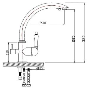 Смеситель для кухни ZORG Sanitary ZR 314 YF-33 ЧЕРНЫЙМЕТАЛЛ