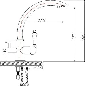 Смеситель для кухни ZORG Zorg Sanitary ZR 314 YF