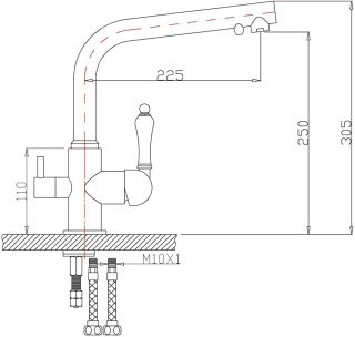 Смеситель для кухни ZORG Sanitary ZR 313 YF-33 BR Смеситель для кухни ZORG Sanitary ZR 313 YF-33 BR