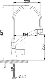 Смеситель для кухни ZORG Zorg Sanitary ZR 354-8 YF Смеситель для кухни ZORG Zorg Sanitary ZR 354-8 YF