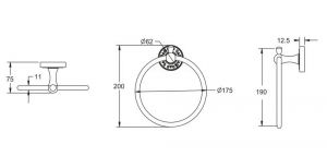 Кольцо для полотенец Rose RG1006Q бронза