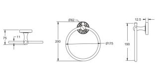Кольцо для полотенец Rose RG1006Q бронза Кольцо для полотенец Rose RG1006Q бронза