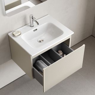 Тумба подвесная Sancos Сноб Р 1.0 (Snob R 1.0) SNR1.060CE 60 см бежевый матовый