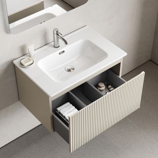 Тумба подвесная Sancos Сноб Р 1.0 (Snob R 1.0) SNR1.070CE 70 см бежевый матовый