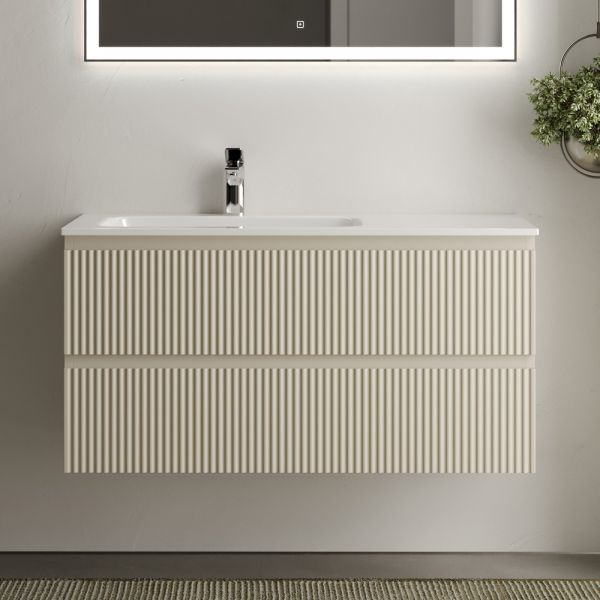 Подвесная тумба под раковину Sancos Snob R SNR100LCE левая 100см Beige Soft