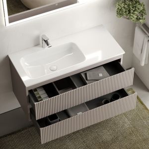 Подвесная тумба под раковину Sancos Snob R SNR100LSM левая 100см Doha Soft