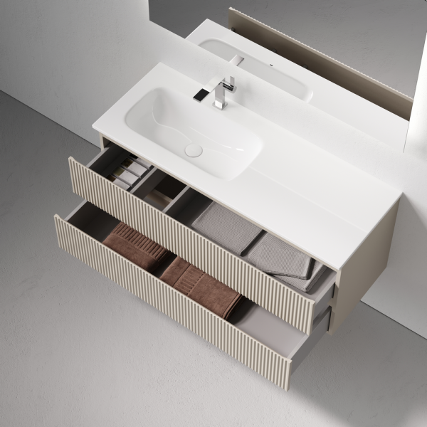 Тумба подвесная под раковину Sancos Snob R SNR120LCE левая 120 см Beige Soft