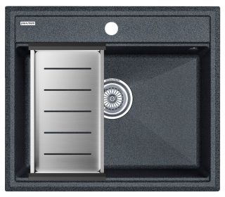 Комплект Paulmark: мойка Stepia 60 и коландер Advance PM115951-DG+A375-BS графит/брашированная нержавеющая сталь Комплект Paulmark: мойка Stepia 60 и коландер Advance PM115951-DG+A375-BS графит/брашированная нержавеющая сталь