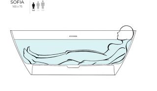 Ванна из искусственного камня Salini Sofia S-Sense 102511G 165x75см белый глянцевый Ванна из искусственного камня Salini Sofia S-Sense 102511G 165x75см белый глянцевый