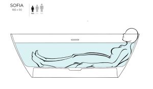 Ванна из искусственного камня Salini Sofia S-Stone 102529MRF 185x90см RAL полностью